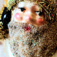 Vintage Czech Republic, Glass Blown, Hand Painted Christmas Tree Ornament - Large Santa in Chimney