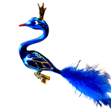 Czech Republic, Glass Blown, Hand Painted Christmas Tree Ornament - Swan with clip