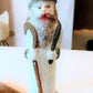Vintage Czech Republic, Glass Blown, Hand Painted Christmas Tree Ornament - Thin Santa White (reduced)