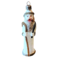 Czech Republic, Glass Blown, Hand Painted Christmas Tree Ornament - Thin Santa White (reduced)